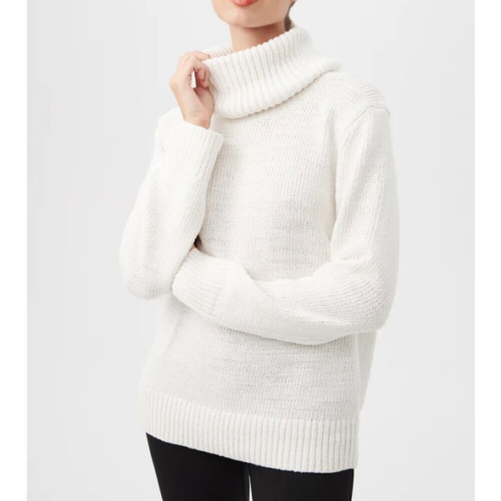 Trina Turk 'Kalahari' Chunky-Knit Turtleneck Pullover Sweater, Winter White